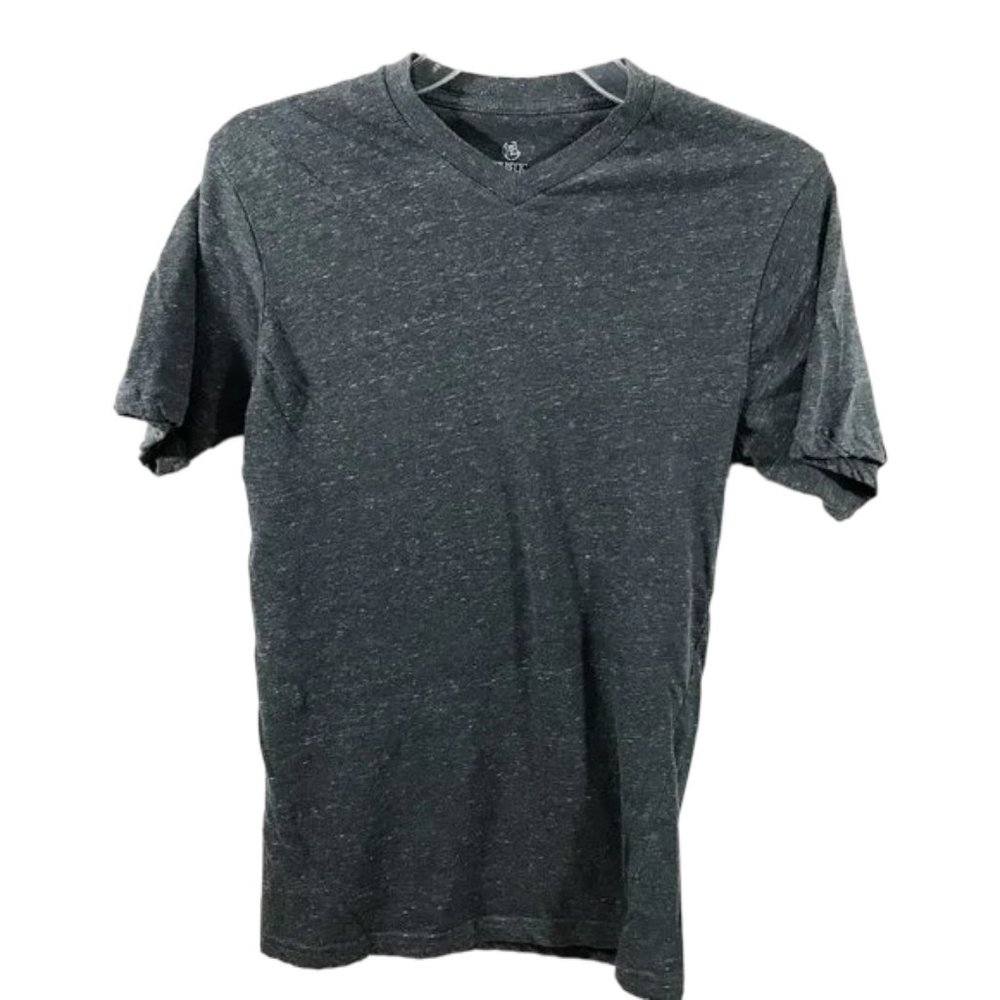 6/$25  Rustic Blue Short Sleeve V-Neck T-Shirt Gray